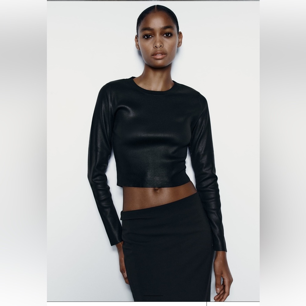 Zara Foil Knit Top